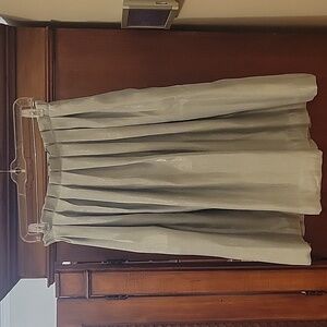 & Other Stories | Metallic Silver Pleated Midi Skirt - Size 6